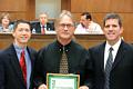Mayor DePiero and Parma City Council President Sean Brennan present a Resolution honoring John Visnauskas at the November 15 Parma City Council meeting. John was commended for his outstanding work with All Faiths Pantry, a program that unites individuals and groups to assist in helping area residents in need.