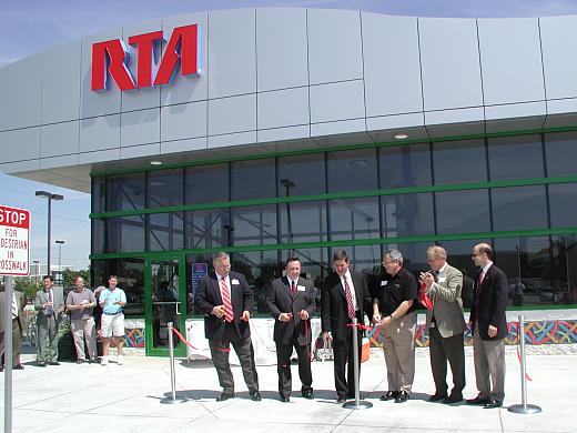 Mayor Dean DePiero along with RTA and City officials at the Parmatown Transit Center Grand Opening on August 17, 2006.