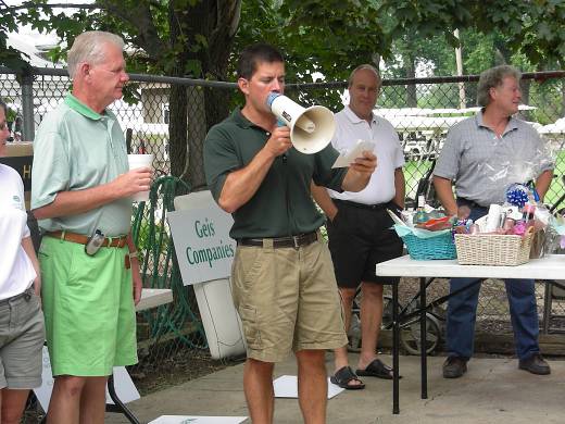 Mayor DePiero calling raffle numbers for prize winners at the Mayor's Annual Golf Outing held on July 21, 2006.